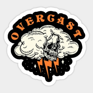 rock skull terror - overcast Sticker